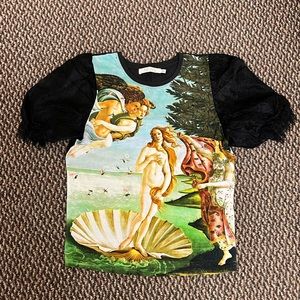 Alice + Olivia Posey Lace Puff
Sleeve Blouse Tee Size M